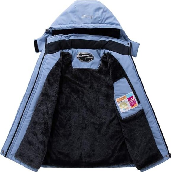 Moerdeng Women's Blue Waterproof Mountain Ski Winter Snow Coat Size Large NWOT - Picture 3 of 6